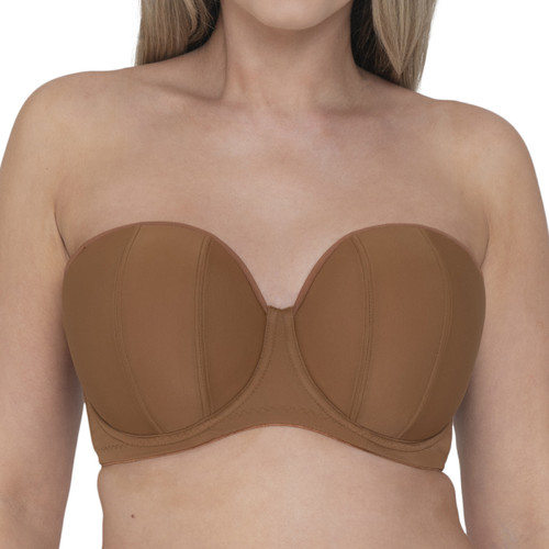 Soutien-gorge bandeau armatures marron en nylon - Curvy Kate - Inspiration lingerie