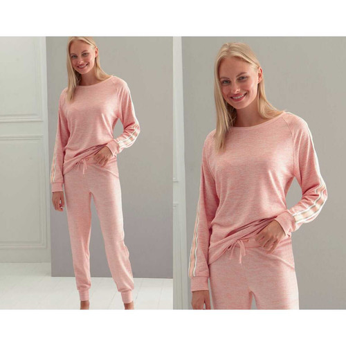 Pyjama femme style sportswear - Rose en viscose - Becquet - Pyjama ensemble de nuit